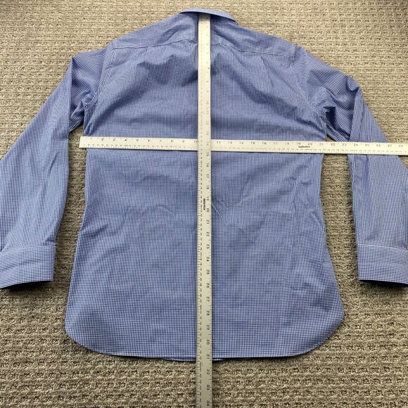 J. Crew Thompson Button Down Shirt Men Medium M 15-15.5 Blue White Checkered - Picture 6 of 8